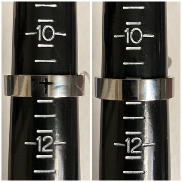 Men's Stainless Steel Black Easter Cross Ring - Picture 9 of 10